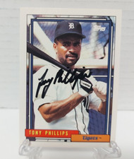 1992 Topps #319 Tony Phillips Detroit Tigers Baseball - Signed by Tony *NO COA*