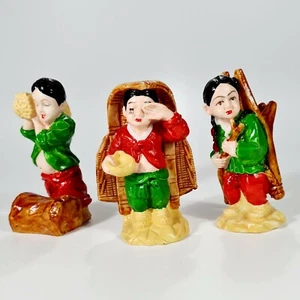 Handbemalte Kunstharzfiguren ARBEITER/BAUERN Asia/Japan/China 8cm Resinstatuen - Picture 1 of 1