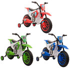 Rechargeable Ride-on Motorcycle w/ 12V Battery Dirt Bike Toy & Training Wheels