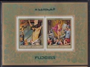 FUJEIRA Crucifixion & Resurrection of Christ MNH souvenir sheet - Picture 1 of 1