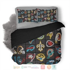 Juego de cama con logotipo de equipos de la NFL, juego de cama 2025 equipos de la NFL L, juego de cama Hot 2025 - Imagen 1 de 1