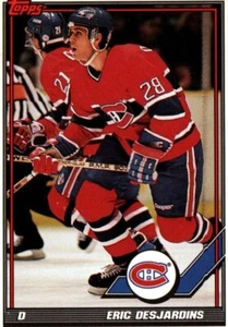 Eric Desjardins D Canadiens Topps Ice Hockey Card No 14 1991 - Picture 1 of 2