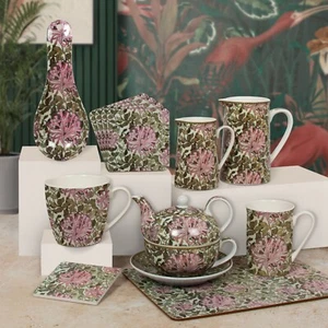 William Morris Pink Honeysuckle Mug Jug Teapot Placemats Coasters Full Range - Picture 1 of 19