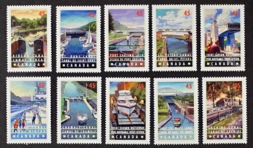 CANADA 1998 #1725-1734, 45c Canals complete set of 10 stamps Mint NH - Image 1 of 1