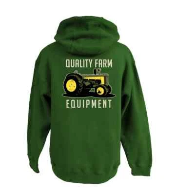 John Deere Licensed Men's Green Quality Farm Equipment Hooded Sweatshirt - Image 1 of 2
