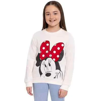 Moletom Minnie Mouse feminino gola redonda tamanho P 6-7 - Imagem 1 de 4
