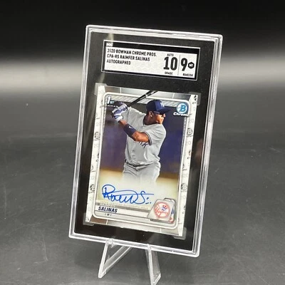 Raimfer Salinas 1st Bowman SGC 9/10 Auto (2020 Bowman Chrome Prospects, #CPA-RS) - Image 1 of 3