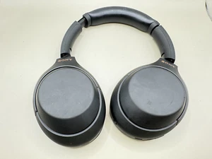 Sony WH-1000XM4 Wireless Noise Canceling Headphones Black BROKEN HINGE Works - Picture 1 of 4