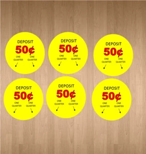 6 Price Stickers VENDING MACHINE CANDY STICKERS LABEL .50 Cent Free Shipping  - Picture 1 of 1