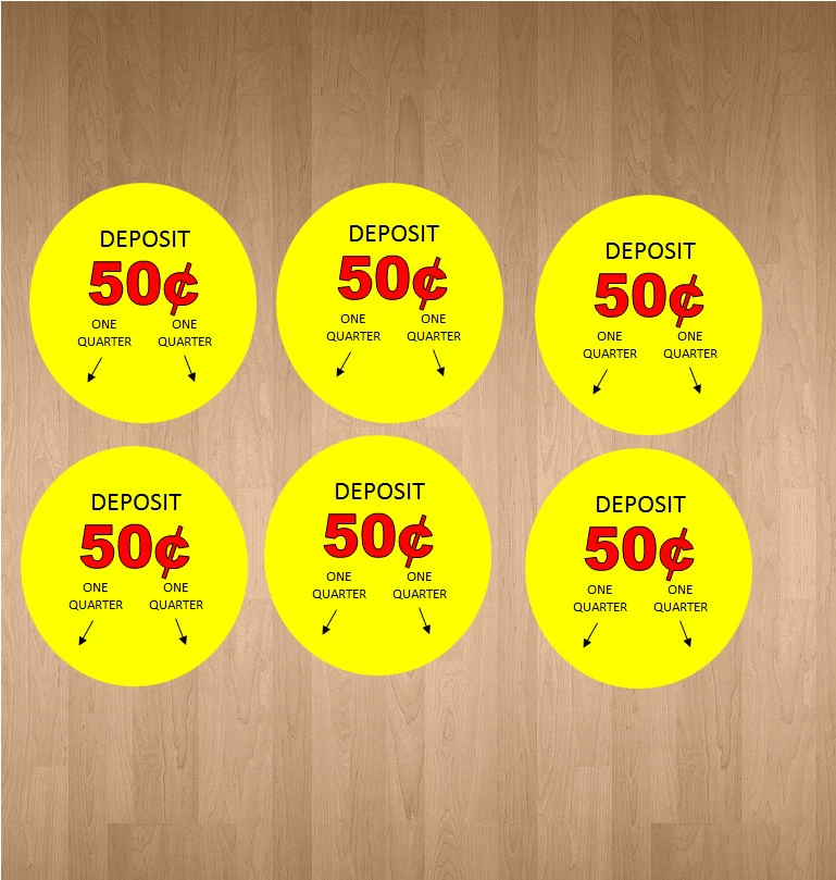 6 Price Stickers VENDING MACHINE CANDY STICKERS LABEL .50 Cent Free Shipping  - Image 1 of 1