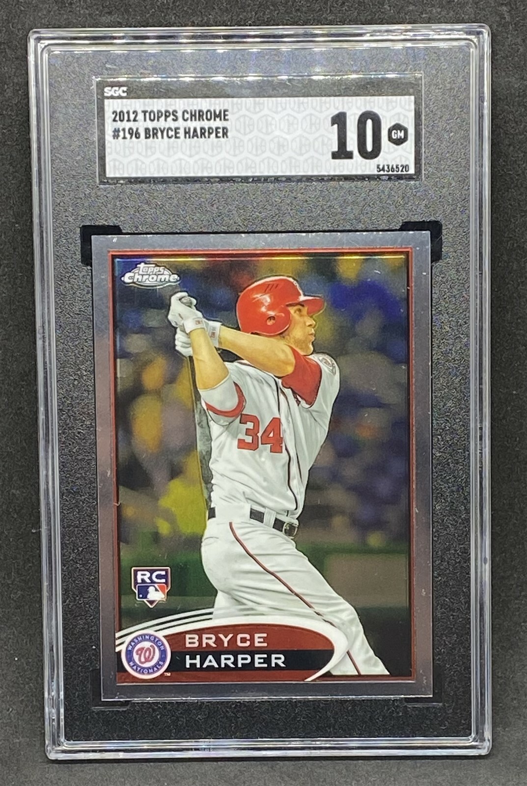 Bryce Harper 2012 Topps Chrome Rookie #196 SGC 10 GEM MINT - Phillies