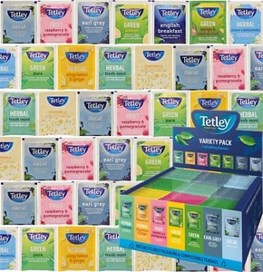 Tetley Tea Bags Individual Enveloped Sachets Tagged Classic Flavoured Selections - Picture 1 of 26