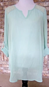 MISSMO SUPPLY CO SZ XXL SEMI SHEER TAB SLEEVE OCCASSION BLOUSE TOPSUMMER BEACHY - Picture 1 of 8