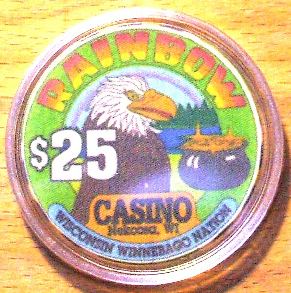 $25. Rainbow Casino Chip - Nekoosa, Wisconsin - 1993  - Image 1 of 1