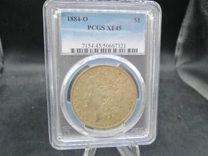 1884 O US Morgan Silver Dollar PCGS XF45 - Picture 1 of 4