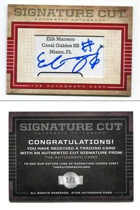 Elih Marrero Cut Signature Card 1/1 AUTO 2014 Perfect Game - Bild 1 von 1