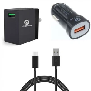 FAST HOME CAR CHARGER USB CABLE TYPE-C 6FT LONG TRAVEL CORD for PHONES & TABLETS - Picture 1 of 6