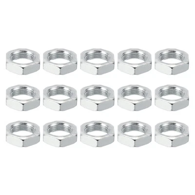 M20x1.5 Stahl Sechskantmuttern 15 Pack Metrische Gewinde Verzinkt 9mm Höhe - Bild 1 von 4