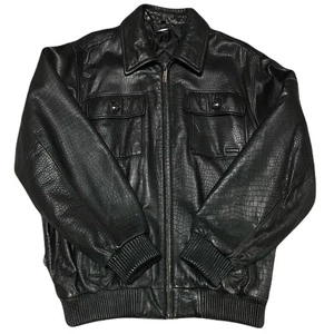 SEAN JOHN - Leather jacket, genuine leather, crocodile pattern #QOA3L6 - Picture 1 of 4