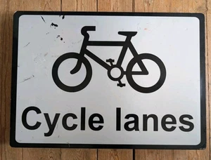 CYCLE LANE - GENUINE METAL ROAD SIGN - Bicycle Shop Car Mancave Road Cycling - Picture 1 of 19
