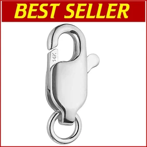 Versatile Lobster Claw Clasp in 4k White Gold for Various Chains & Bracelets - Picture 1 of 7