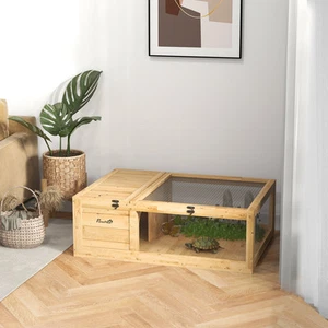 Wooden Tortoise House Turtle Habitat Enclosure Outdoor Reptile Cage - Picture 1 of 11
