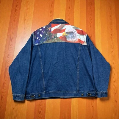 Bradford Exchange Blue Denim Jean Jacket XXL USMC Marines Semper FI Embroidered - Image 1 of 4