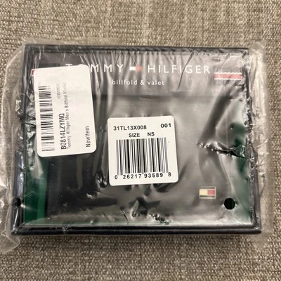 Tommy Hilfiger Hombre Cartera de Cuero Negro con 6 Bolsillos para Tarjetas de Crédito y... Foto 1 de 4