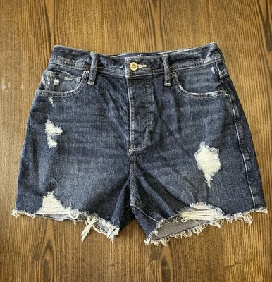 Pantalones Cortos Hollister Para Mujer Talla 1 Cintura 25 Tiro Ultra Alto Azul Denim Shorts Foto 1 de 4