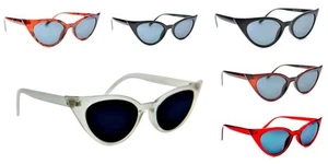  Cat Eye Sunglasses Retro 1950/1960s Fashion In 6 Colours with Metal Hinges SG58 - Picture 1 of 18