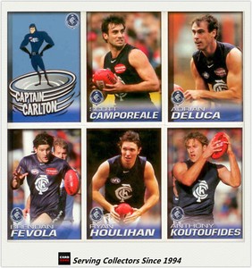 2005 Herald Sun AFL Trading Cards Base Card Team Set Carlton (12)