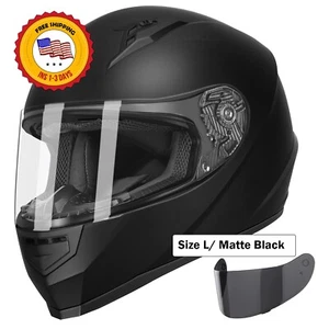 Casco Ligero Grande Cara Completa Con Parasol Interno Para Moto Hombre Y Mujer - Picture 1 of 8