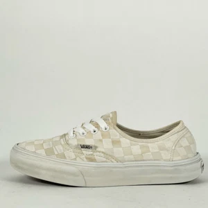 Vintage 90s VANS Authentic Mens 6 Cream Checkered Style #44 Skate Shoes (WOs-8) - Picture 1 of 12