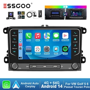 DAB+ Android 14 64G Apple CarPlay Autoradio GPS Kam Für VW GOLF 5 6 Touran Caddy - Bild 1 von 17