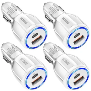 4 Pack 2 USB Port Fast QC 3.0 Car Charger for iPhone Samsung Android Cell Phone - Picture 1 of 4