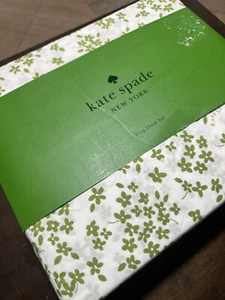 Juego de sábanas KATE SPADE ¡¡¡NUEVO!!! Cama King ALGODÓN PERCAL FLORAL VERDE - Imagen 1 de 6