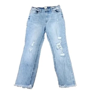 Wonderly Jeans Distressed Hi-rise Stretch Cropped Straight Women's 12 - Picture 1 of 6