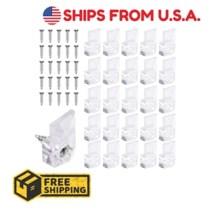 25Pcs Mirror Hangers the Wall, Mirror Holder Clips Clear Plastic Mirror Mounting - Picture 1 of 12