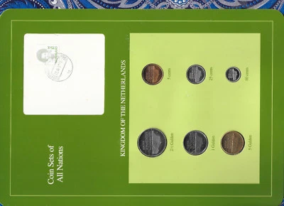 Coin Sets of All Nations Netherlands UNC 25,10,5 Cents 1,2.5,5 Gulden 1991 - Image 1 of 4