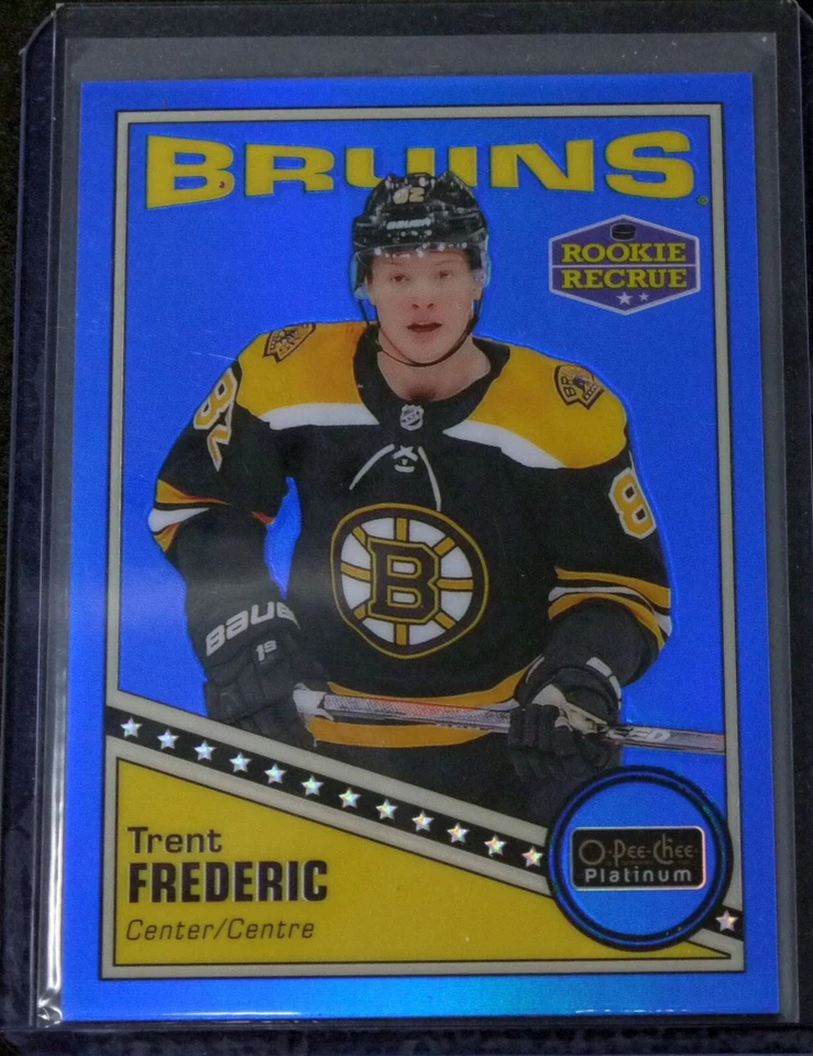 2019-20 O-Pee-Chee Platinum Trent Frederic R-80 Retro Rookie Blue Rainbow /149 - Image 1 of 2
