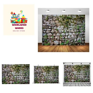 8x6ft Fabric Vintage Brick Stone Wall Backdrop for Photography Overgrown Wall... - Picture 1 of 9
