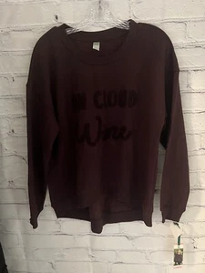 GreenTea Merlot Colored Sweatshirt ON CLOUD WINE NWT Women's Size Small - Picture 1 of 5