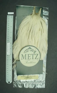 Metz #3 White Splashed Rooster Neck Dry Fly Fly Tying Cape Lot 226 - Picture 1 of 9
