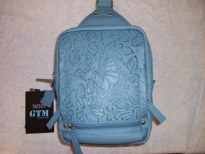 Türkis Blumen verdeckte Tragetasche Rucksack Handtasche (CM) - Bild 1 von 3