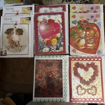 Lot 8 Valentine's Day Light Up Musical Cards 11” x 8” w/ Env Individually Wrap - Image 1 of 4