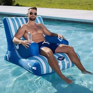 Aqua Pool And Patio Lounge Inflatable Pool Lounge Pool Chair Armrest Supportive - Picture 1 of 5