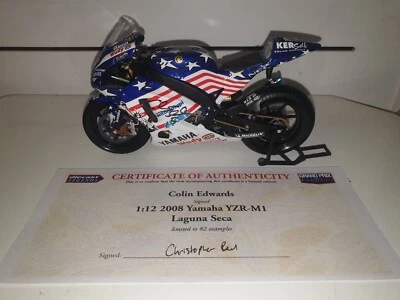 1/12 Minichamps Colin Edwards 2008 Yamaha Ltd Ed 700 - Signed with COA  - Image 1 of 4