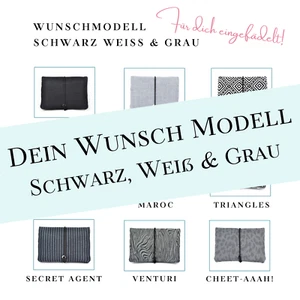 Dein Tabakbeutel Wunschmodell auf Bestellung: Schwarz, Weiß & Grau - Bild 1 von 22