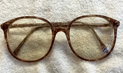 Vtg Glasses Owl Eyes 904 344 Gold Brown Fleck Finish Frames Only 2000's - Image 1 of 4