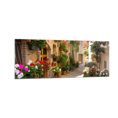 Wandbilder 140x50cm Glasbild Blume Straße Haus Groß XXL Bilder Art Wanddeko - Bild 1 von 4